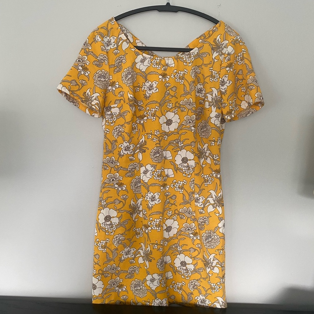 Floral A-Line Yellow Dress